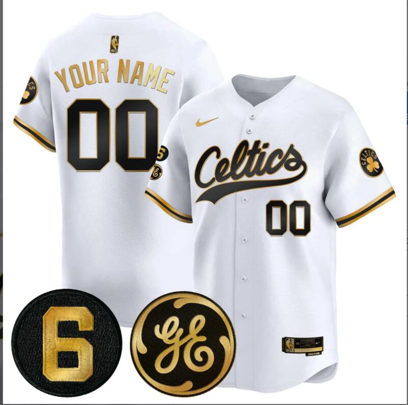 Men Boston Celtics Bill Russell  John Havlicek Patch Custom white Jersey 